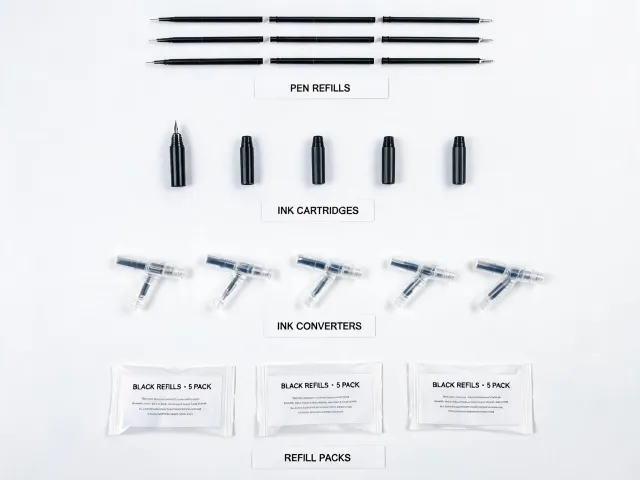 Ink refills and cartridges in catalog rows